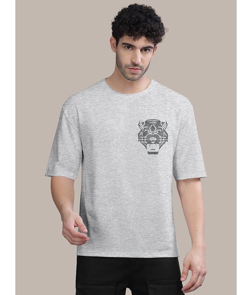 BULLMER Pack of 1 Cotton Blend Oversized Fit Men's T-Shirt ( Ecru White )