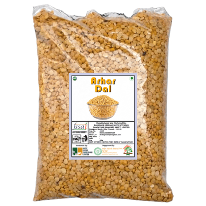 Arhar Dal, 1 Kg, 100% Pure, FSSAI Certified, Gluten-Free, Vegan, Non-GMO - 1000 gm