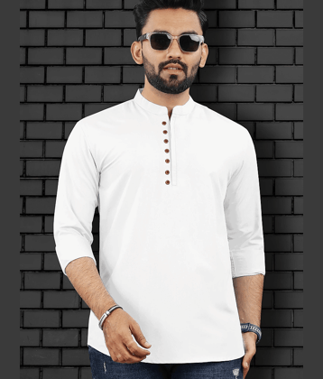 Ethnic Trendz Dark Green Cotton Blend Men's Regular Kurta ( Pack of 1 )