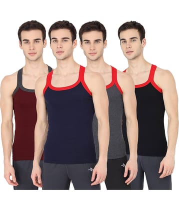 INNERO Pack of 4 Cotton Gym Vest For Men ( Multicolor )