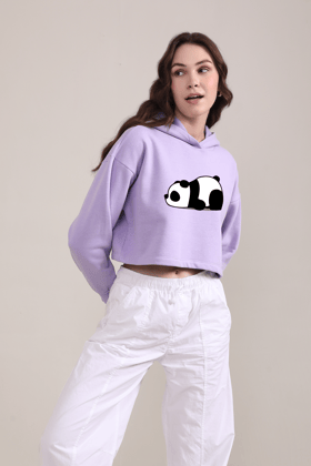 Panda- Crop Hoodie-L