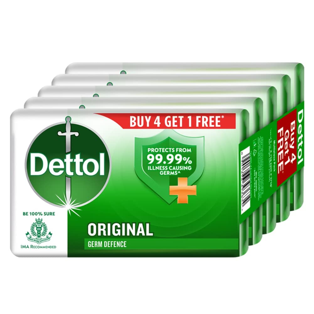 Dettol Original Toilet Soap Buy 4 Get 1 Free, 75g