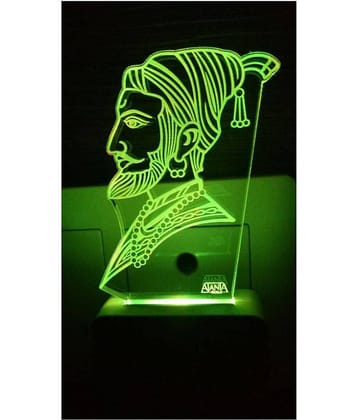 Ajanta Shivaji Maharaj code; 2068 3D Night Lamp Multi - Pack of 1