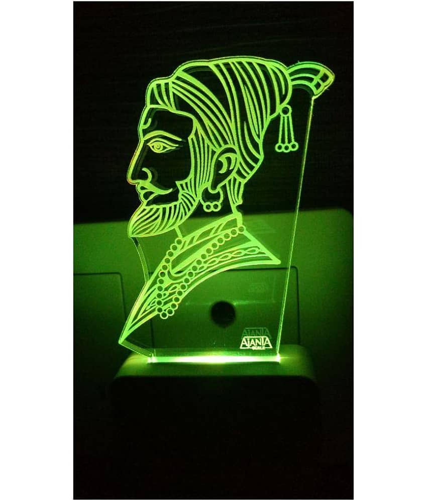 Ajanta Shivaji Maharaj code; 2068 3D Night Lamp Multi - Pack of 1