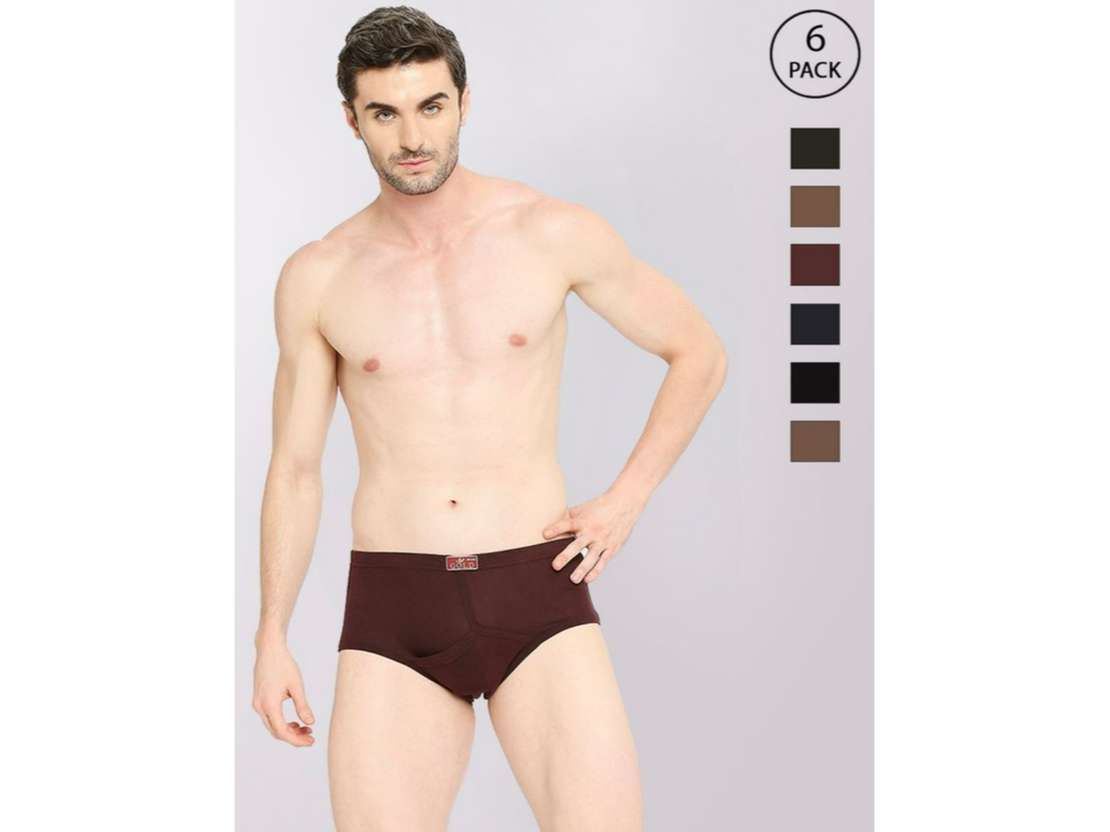 VIP Golds Men's Cotton Briefs-Assorted Colours (Pack of 6) - 80