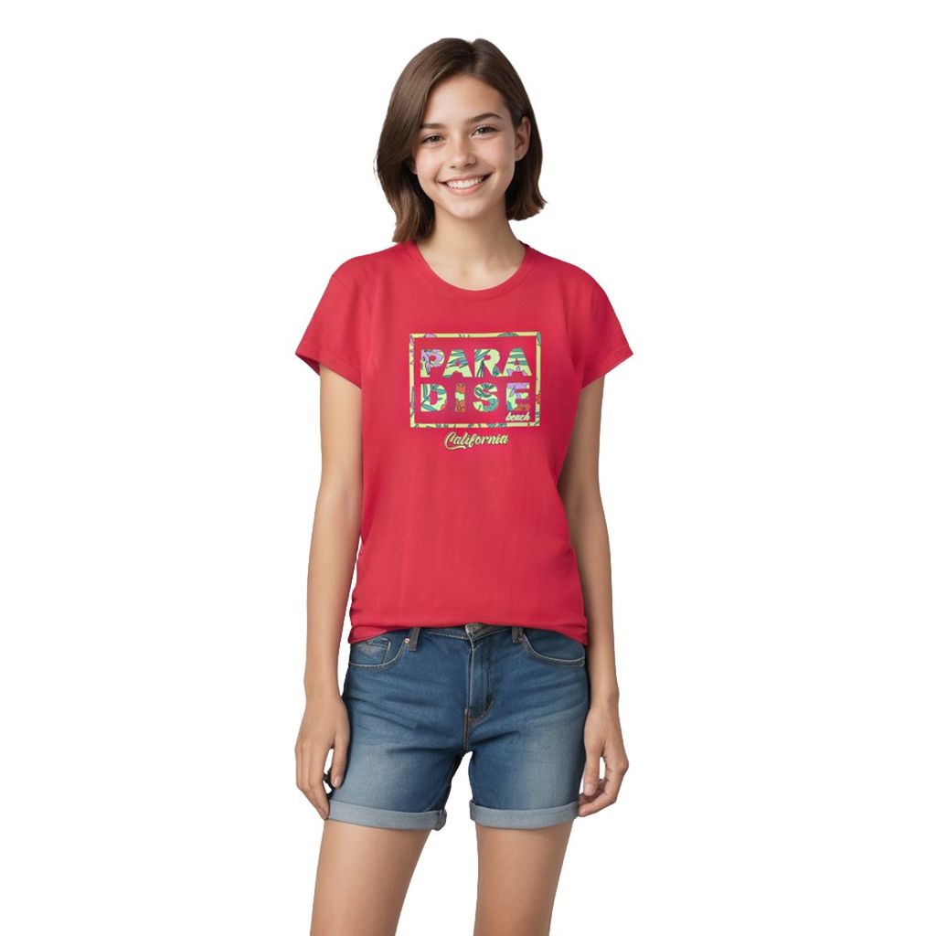 Exclusive Kids Girls T shirt Cotton Bright Rose Pink Paradise Beach 2025 at ShopCircuit | ONDC