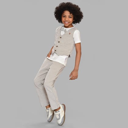 Happy Summer Carob Shirt & Trouser Set-2-3 Y / Beige