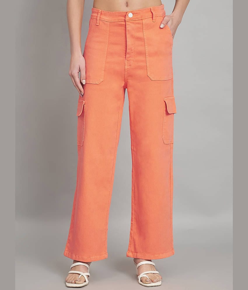 AngelFab - Orange Denim Straight Fit Women's Jeans ( Pack of 1 )