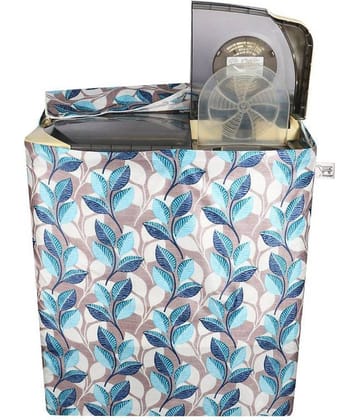 E-Retailer Single Polycotton Blue Leaves Design Semi-Automatic 5 KG To 8 KG Washing Machine Covers