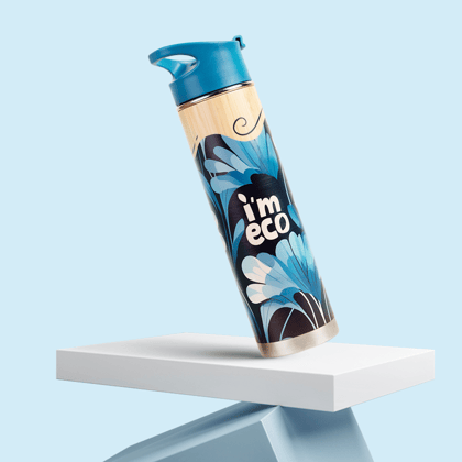 ECO-BLOOM Bamboo Printed Water Bottle (500ml)-FLORA