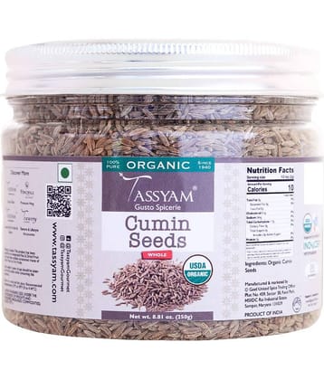 Tassyam Certified USDA 100% Organic Cumin Seeds 250 gm