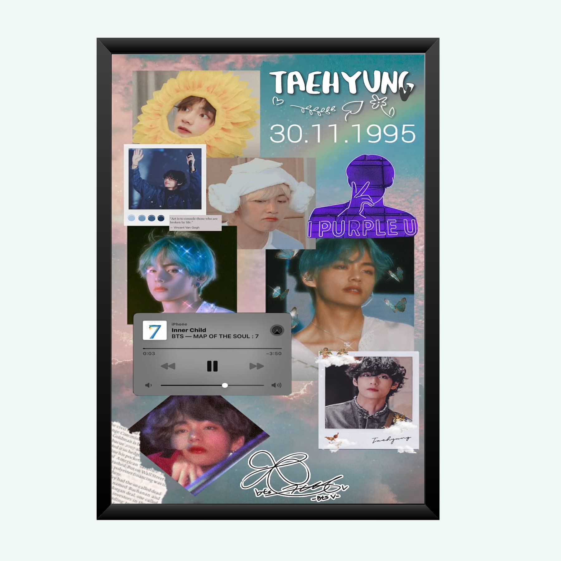 Nokkes Bts Army Bangtan Boy V suga J-Hope Jungkook Jin Jimin Rm 8X12 Inch Size Photo Frame Photo Home Office_bts1_77