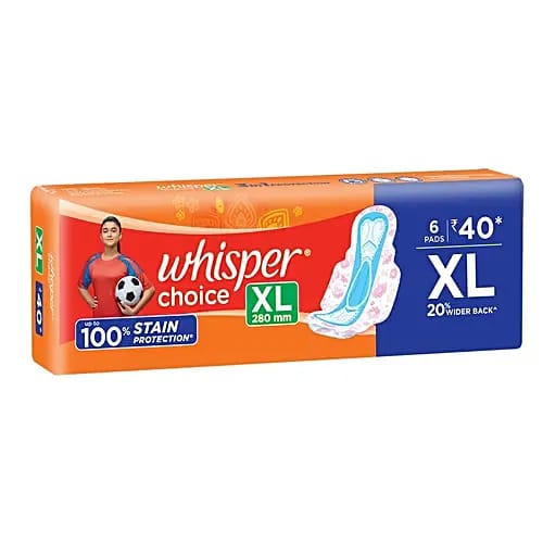 Whisper Choice Nights Xl + Sanitary Pad 6 PIECE