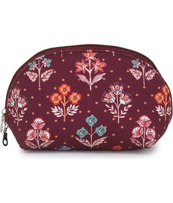 Anekaant Floral Polyester Red Pouch