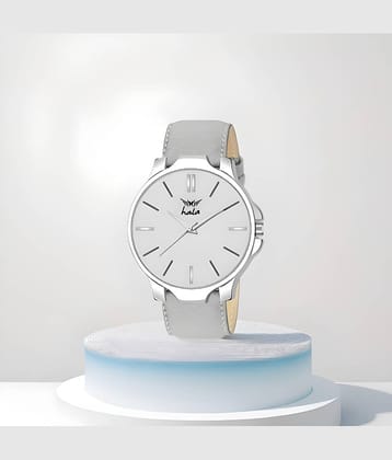 Hala Light Grey Leather Analog Men's Watch
