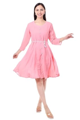 MR ANDERSONS Women’s Button Down Dress with Belt Fit and Flare Knee Length