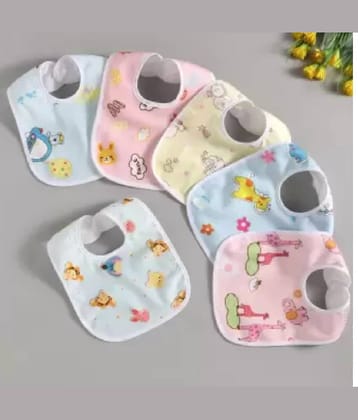 Qin Pin Multi-Colour Cotton Bibs - Set of 6