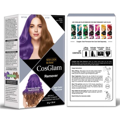 COSGLAM Hair Color Remover, Semi Permanent Hair Color Remover Kit for Switching Hair Colour Shades