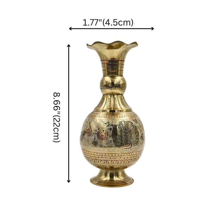 Brass Handicraft Flower Vase/Flower Pot for Office and Home Decor with a touch of Indian artistry