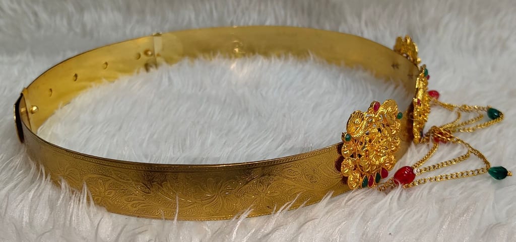 Bridal Waist Belt for Women, Gold Plated Traditional Indian Kamarband, Wedding Saree Belt