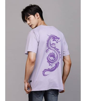 Rigo Pack of 1 Cotton Blend Oversized Fit Men's T-Shirt ( Purple )