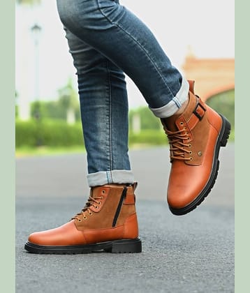 POS Planet of Shoes Tan Men's Casual Boots