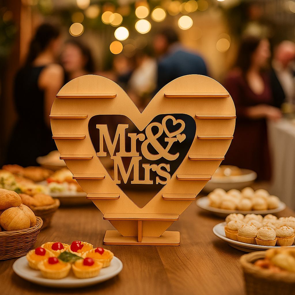 Dbeautify's DIY MDF Heart-Shaped "Mr & Mrs" Cake Stand