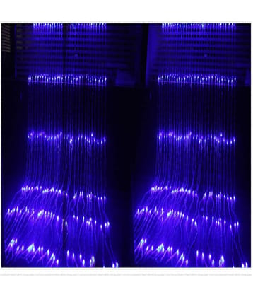 A To Z Traders 3X3Mtr Led Pvc Waterfall Curtain String Lights Blue, Fairy Light