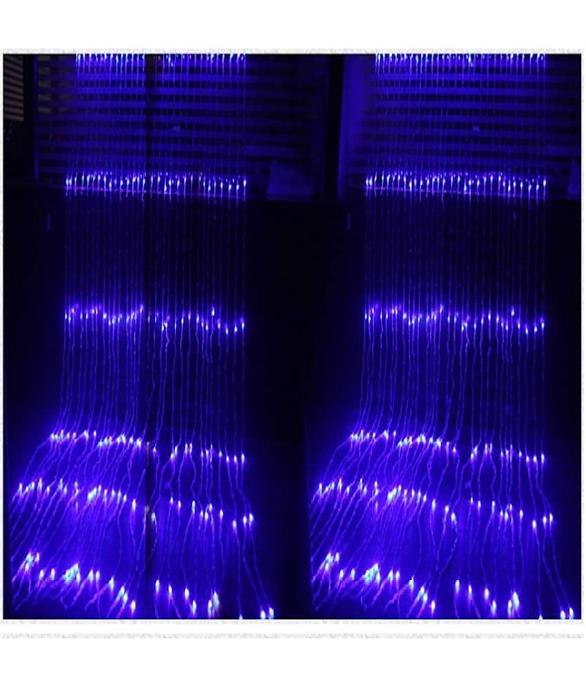 A To Z Traders 3X3Mtr Led Pvc Waterfall Curtain String Lights Blue, Fairy Light