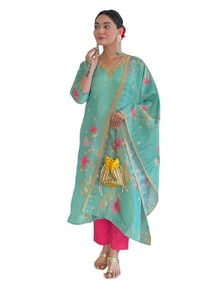 Ethenic party Kurta Set with Dupatta and pant
