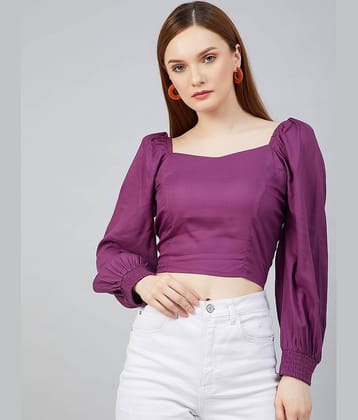 Rare Women's Rayon Crop Top ( Purple )