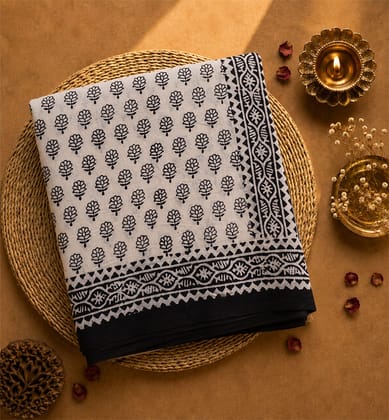 Hand Block Printed Bagh Cotton Saree 