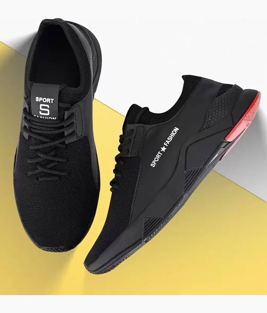 PENNEN Black Men's Sports Running Shoes