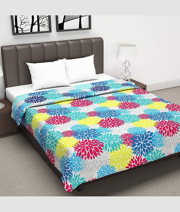 DIVINE CASA Double Polyester Pink Floral Dohar