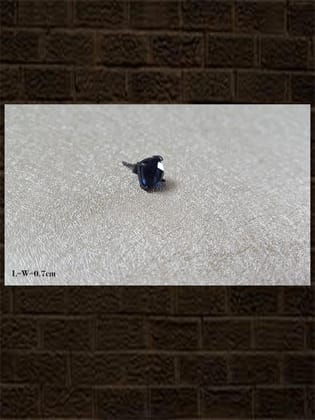 Corundum blue cultured checker....sterling silver semi precious stone studs in square shape