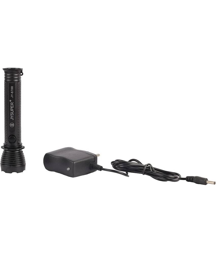 JY Super 8788 - 0.5W Rechargeable Flashlight Torch For Multi Purpose Use (Black) ( Pack of 1 )
