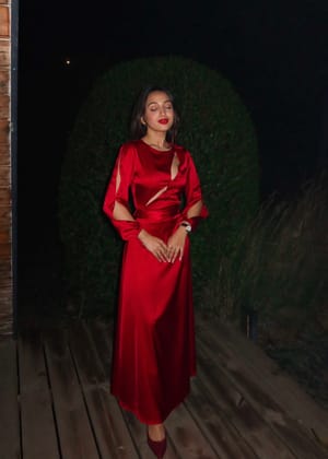 Cynthia Satin Dress-XXS