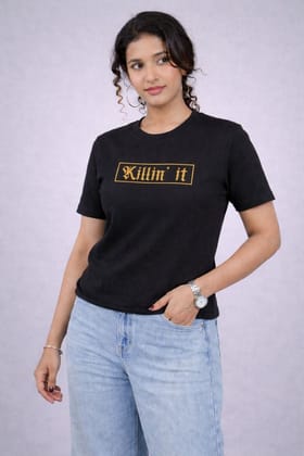 Black "Killin It" Tees for Women