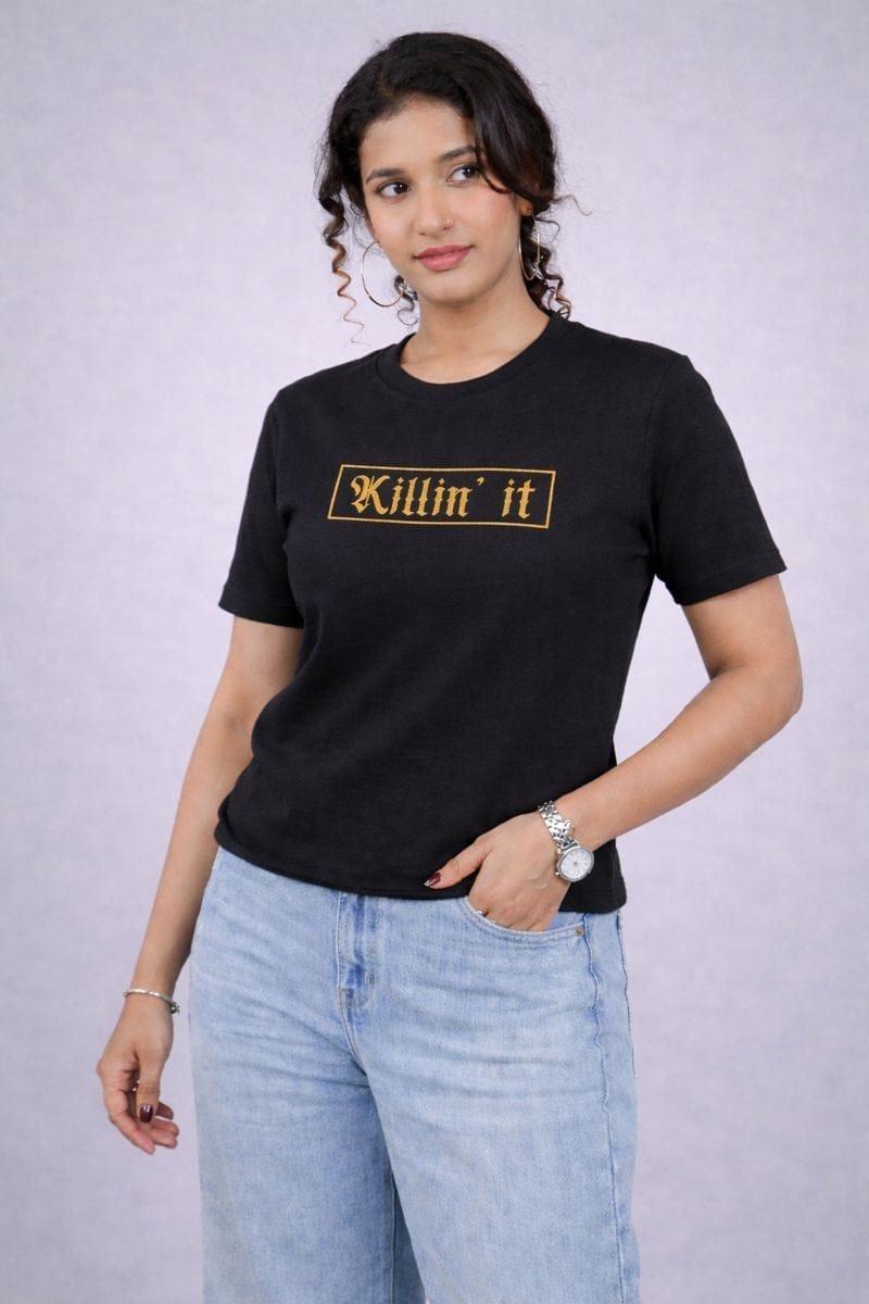 Black "Killin It" Tees for Women