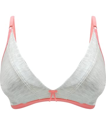 Clovia Cotton Blend Non Padded Women's Plunge Bra ( Grey Melange )