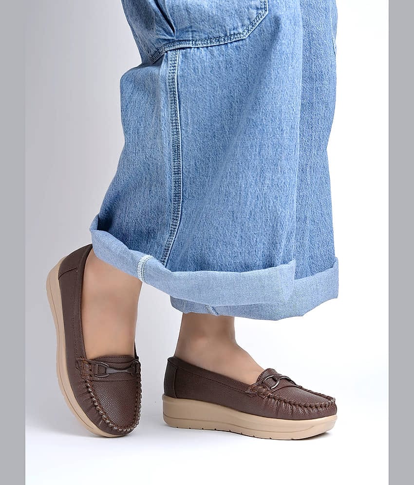 Shoetopia BPL-Brown-EU37 Brown Women's Loafers