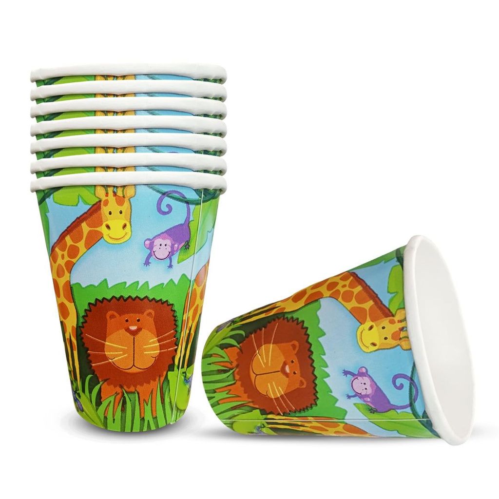 Jungle Animal Paper Cups - 250ML - 8PC - Party and Festive Needs | Buy online on ZillyBuy