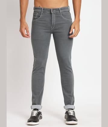 RAGZO Slim Fit Cuffed Hem Men's Jeans - Grey Melange ( Pack of 1 )