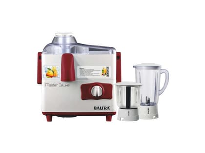 BALTRA Master Deluxe 500W Juicer Mixer Grinder, 2 Jars (1.5L & 1L) 3-Speed Control, SS Blades, Large Pulp Collector, Ideal for Fruits & Juices