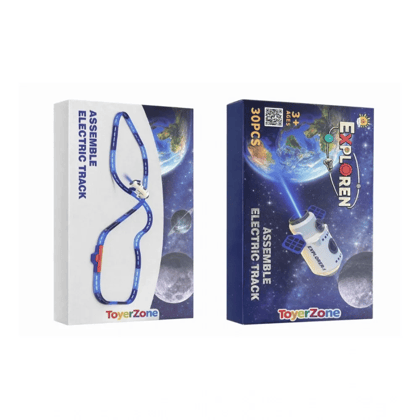 Generic Plastic Space Theme 30 Pcs Assemble Electric Track Set (Multicolor)