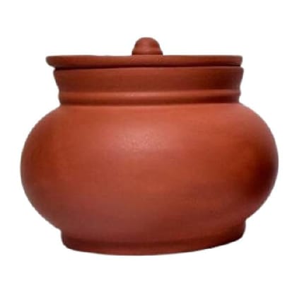 Terracotta Dahi Handi, Curd Pot with lid Medium Size 8 inch