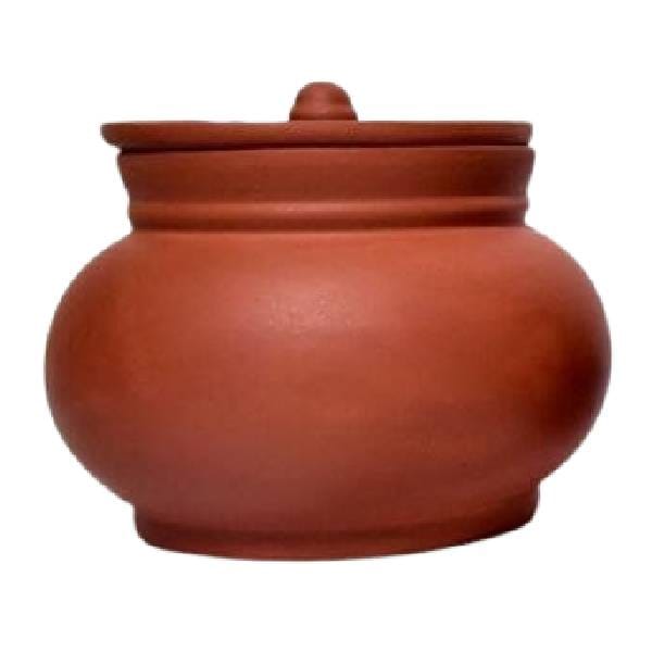 Terracotta Dahi Handi, Curd Pot with lid Medium Size 8 inch