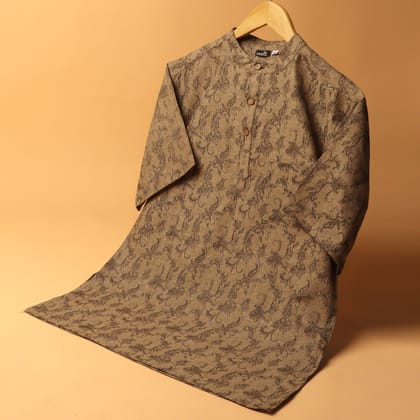 Jacquard Khadi Kurta Shirt #76-XS / Half Sleeve