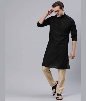 MAJESTIC MAN Black Polyester Men's Regular Kurta ( Pack of 1 )