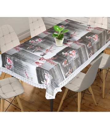 Printed PVC 6 Seater Rectangle Table Cover ( 228 x 152 ) cm Pack of 1 Gray